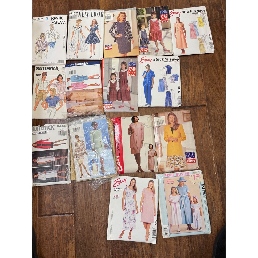 Butterick Kwik Sew New Look Easy Simplicity Sewing Patterns Assorted Styles Lot